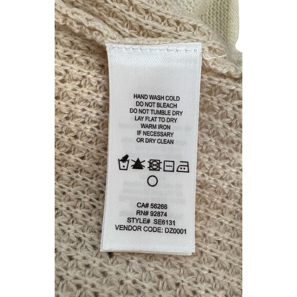 Splendid Short Sleeve Boxy Sweater Wool Blend Lightweight Beige Ivory Women's Sm - Picture 6 of 12